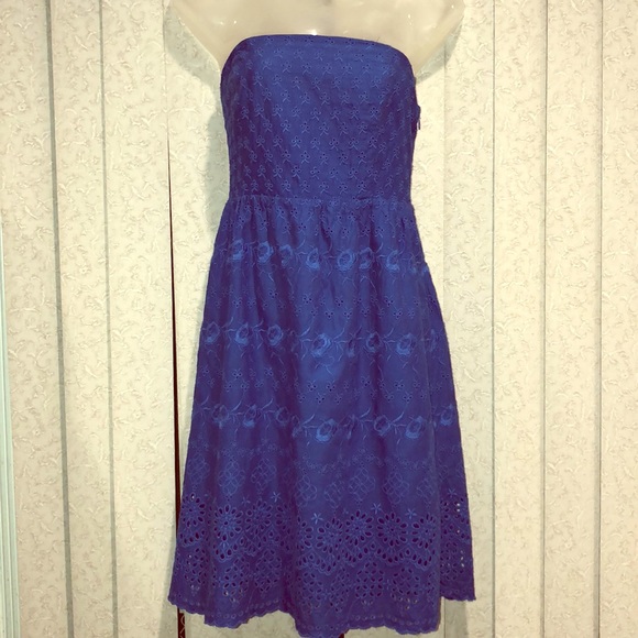 Royal Blue Eyelet Dress